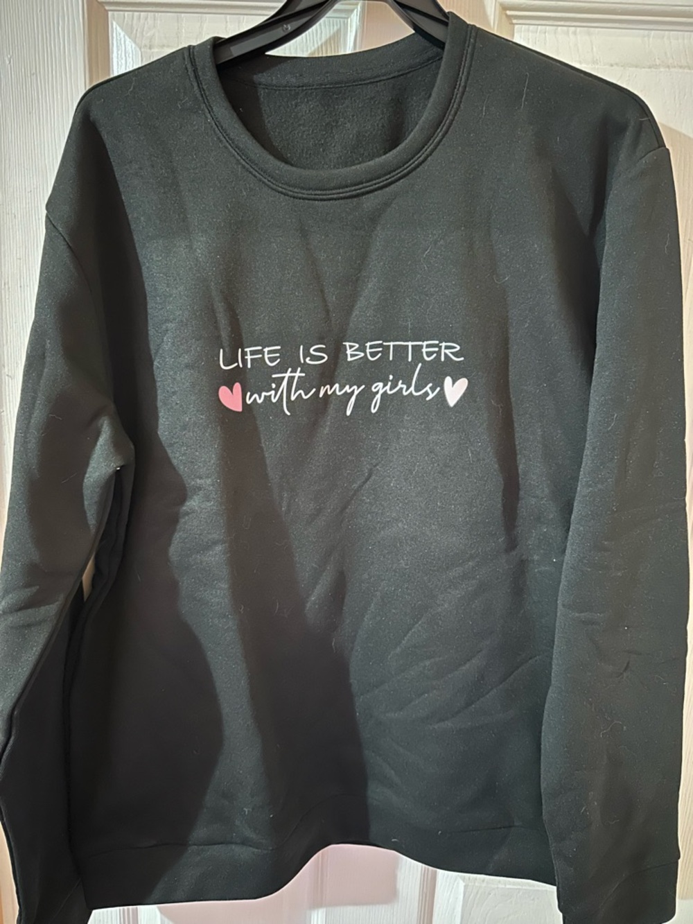 SHEIN Black "Life Is Better with My Girls" Crewneck Sweatshirt L & XL